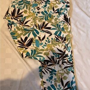 Chico's White and Teal Fabric